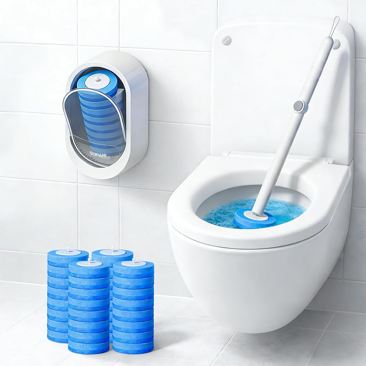 Freshness in One Click: SOPAMI Disposable Toilet Scrubber Kit