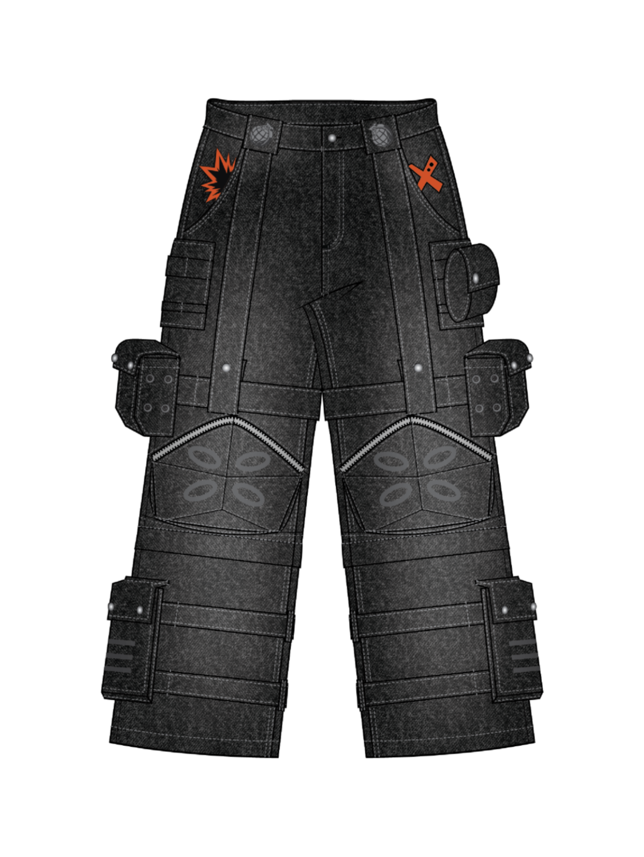 "ACADEMY" Cargo Pants Black